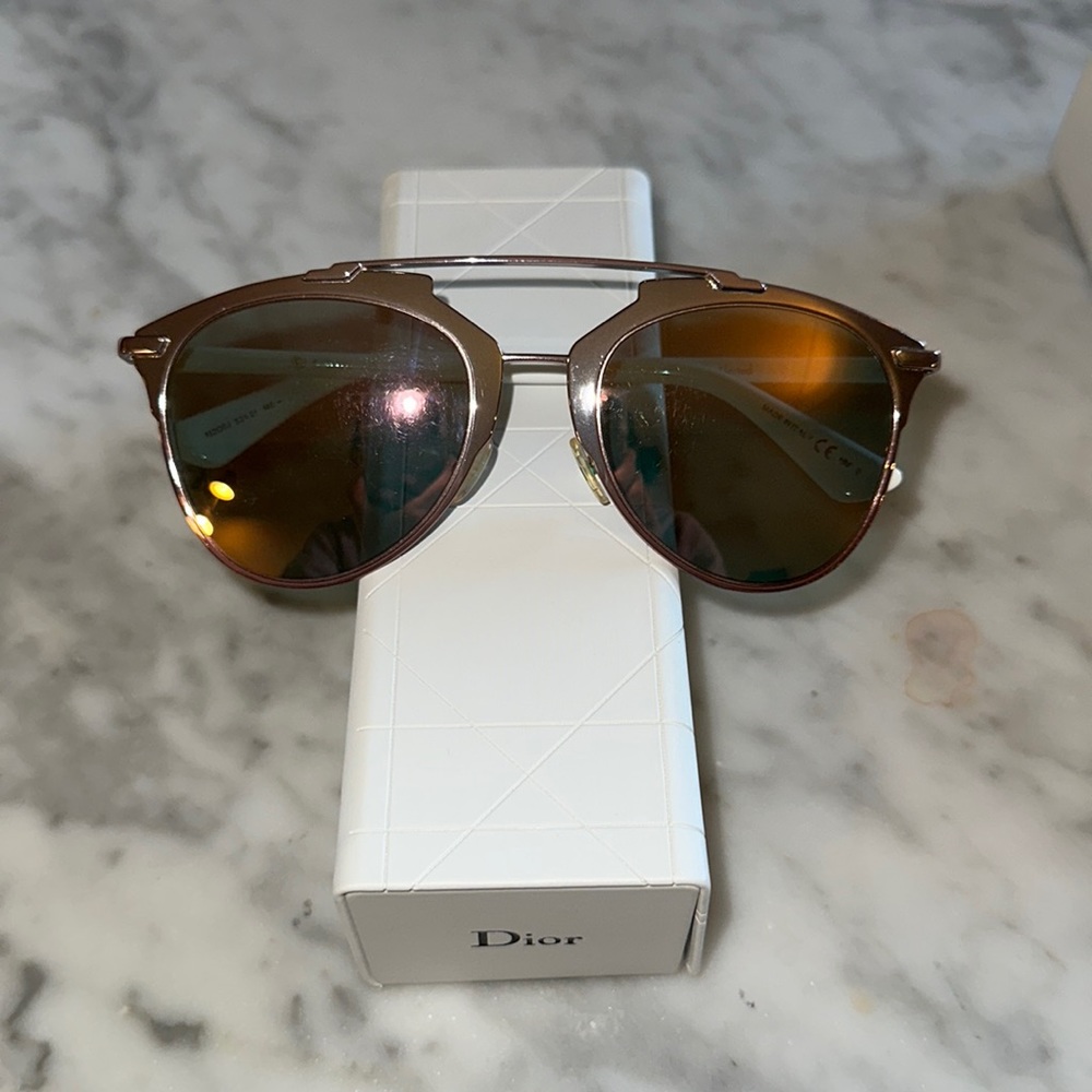 DIOR REFLECTED ROSE GOLD AND WHITE SUNGLASSES